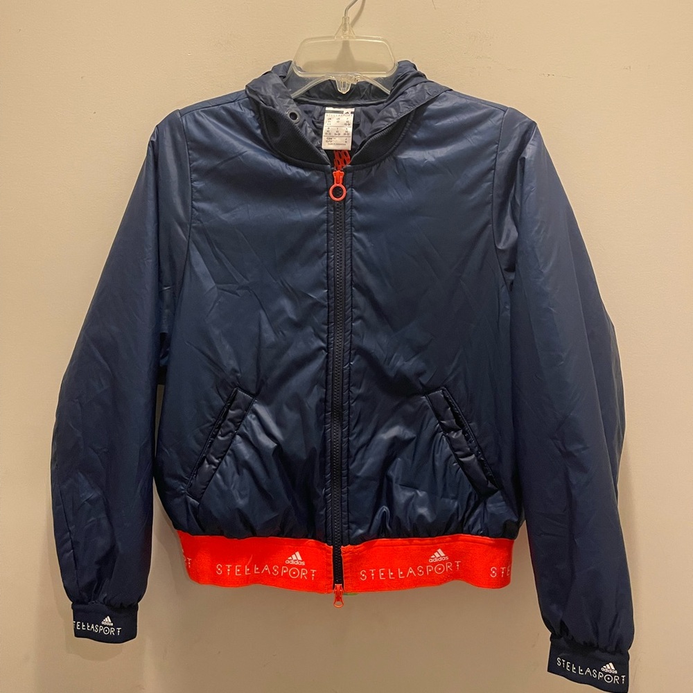 Adidas by Stella McCartney Navy and Red Bomber Jacket